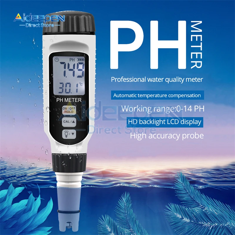 

Professional Pen Type PH Meter Portable PH Water Quality Tester Acidometer for Aquarium Acidimeter Water PH Acidity Meter PH818