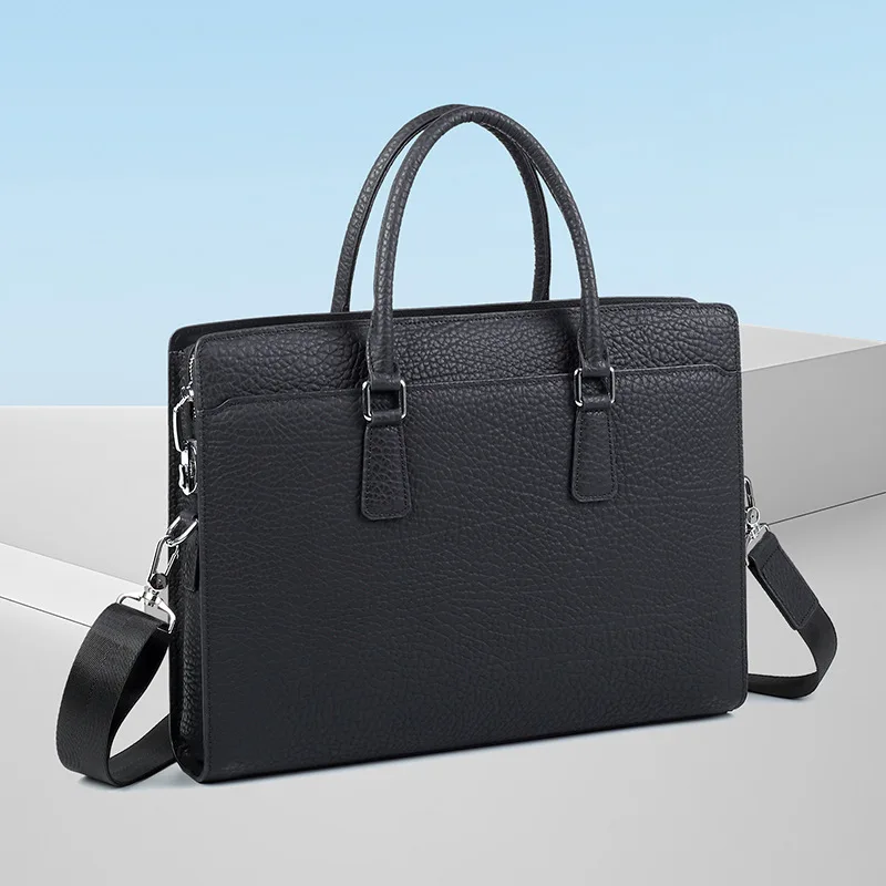 Valigetta da viaggio semplice di grande capacità Borsa da uomo di marca di lusso genuina Messenger Borse da uomo in pelle Borsa da lavoro da uomo di fascia alta di moda