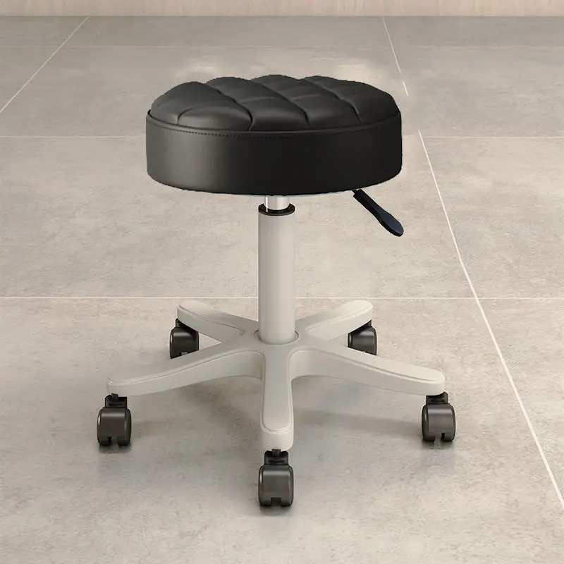 Household round metal soft modern simple bar stool rotatable height adjustable pulley