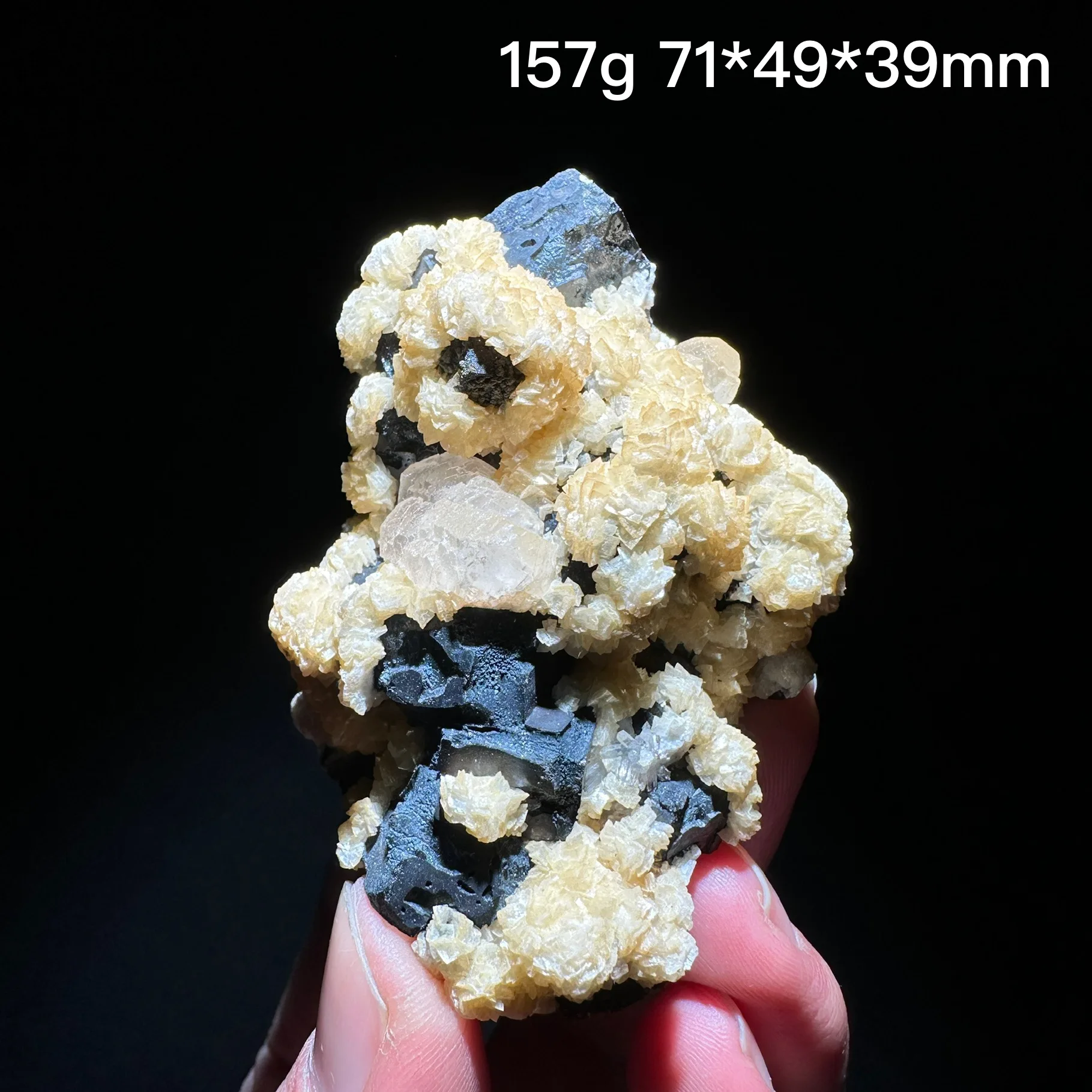 Natural calcite sphalerite and galena dolomite crystal quartz symbiotic mineral specimen home decoration