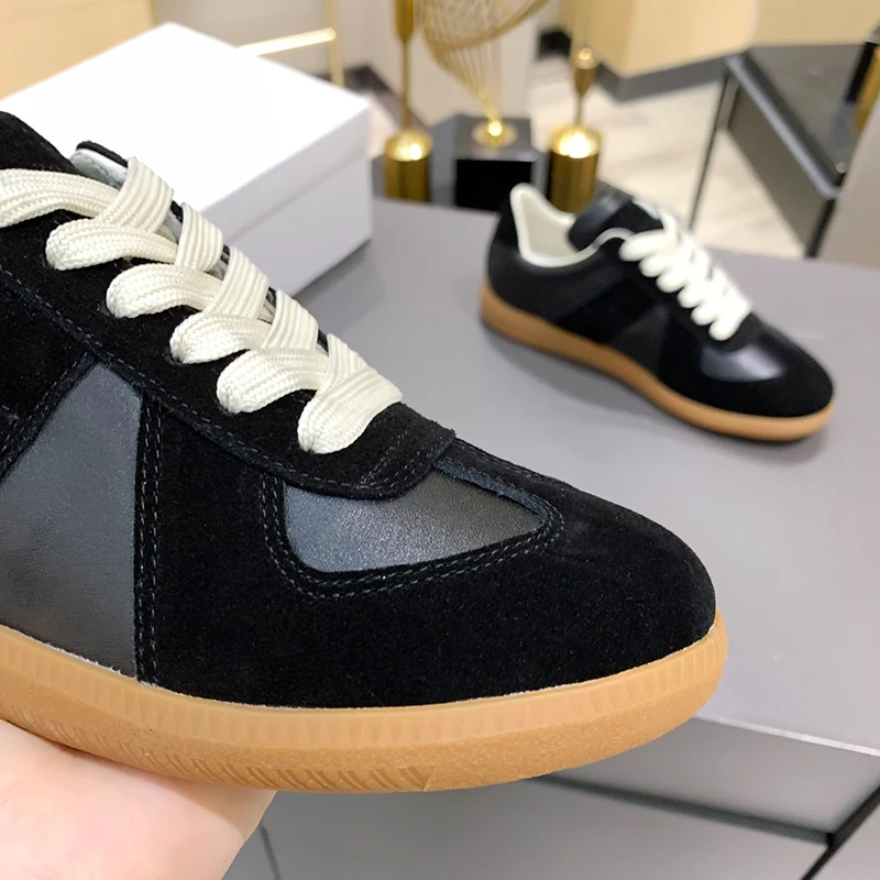 Retro GAT Sneakers Handmade Genuine Leather German Army Trainers Luxury Soft Flat Casual Shoes Men Women Spring Autumn Walking