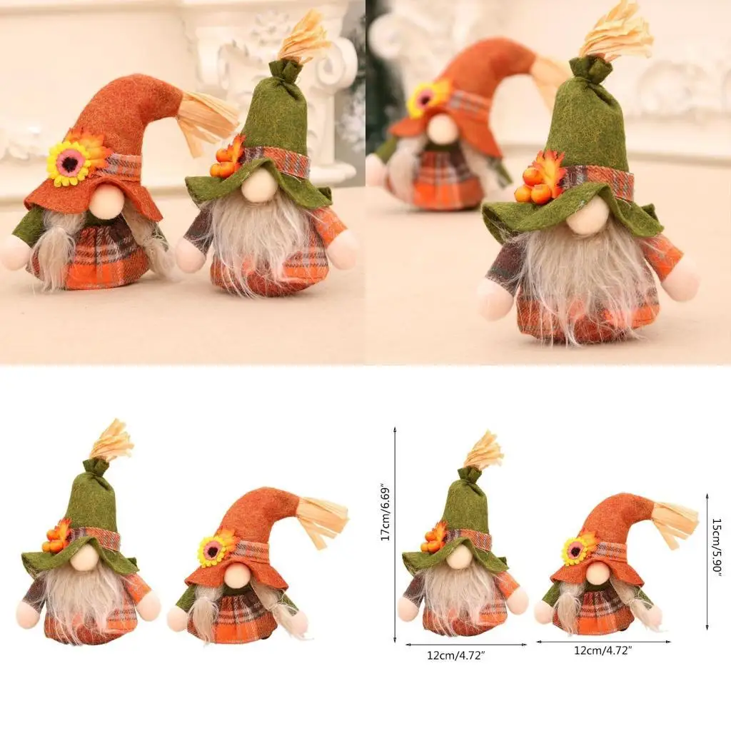 

G6KF Thanksgiving Decorations Autumn Gnome for Doll Farmhouse Dining Table Decoration Supplies Accessory for Harvest Festival