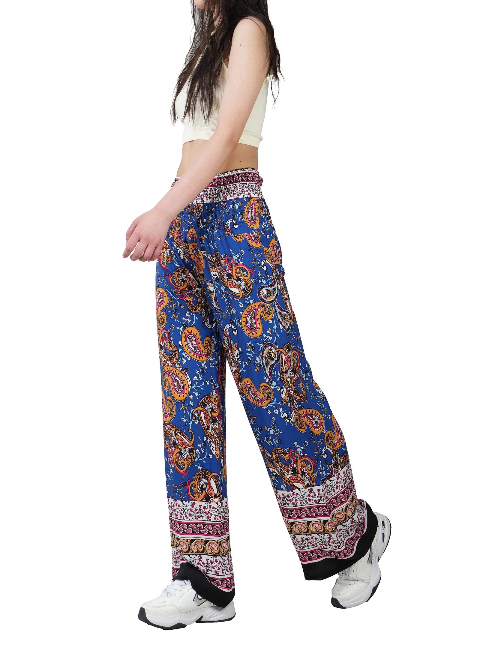 Women\'s Wide Leg Pants Loose Casual Comfortable Travel Ethnic Wear Bohemian Holiday Style