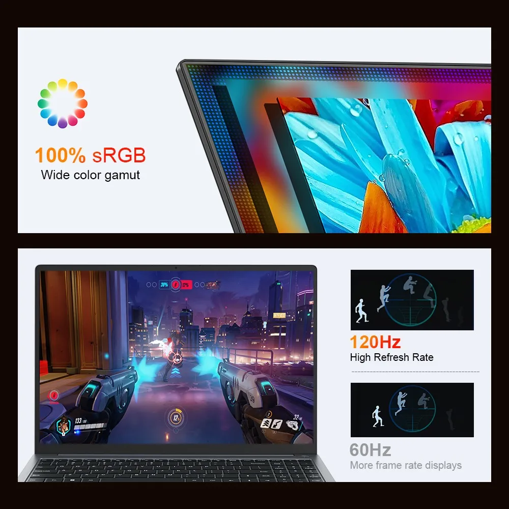 كمبيوتر محمول Ninkear A16 Pro، شاشة IPS 16 بوصة 2560*1600 120 هرتز، AMD Ryzen 7 8745HS 8 Cores Max 4.9 جيجا هرتز، 32 جيجا بايت DDR5 RAM 2 تيرابايت SSD، WiFi 6