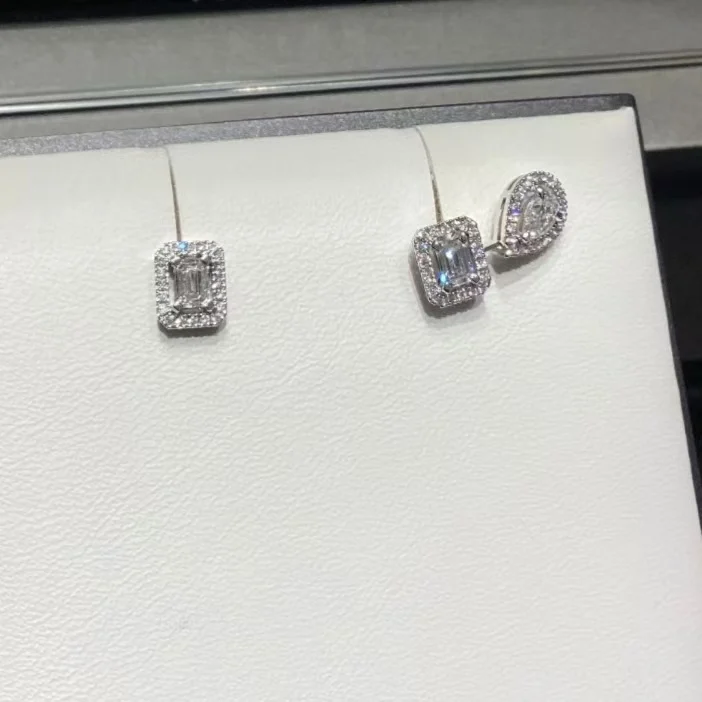 

2025 Suitable New Fashion Luxury Silver S925 Earrings Shining High Quality Wedding Engagement Jewelry Wholesale