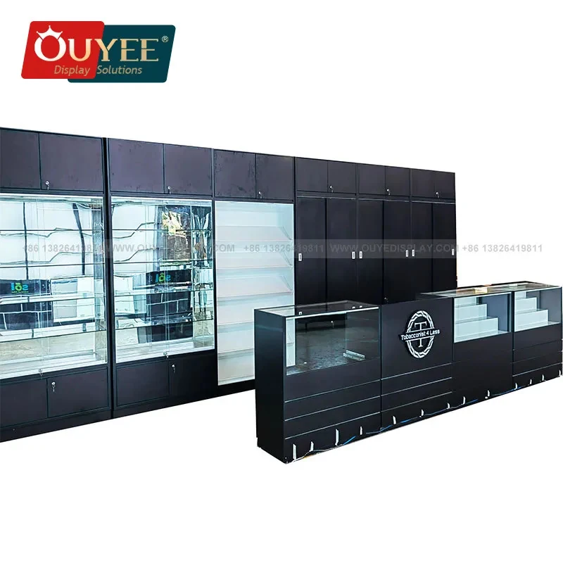 custom.Commercial Fixture Wood Cabinets Retail Display Counter Floor Glass Display Racks Glass Display Showcase