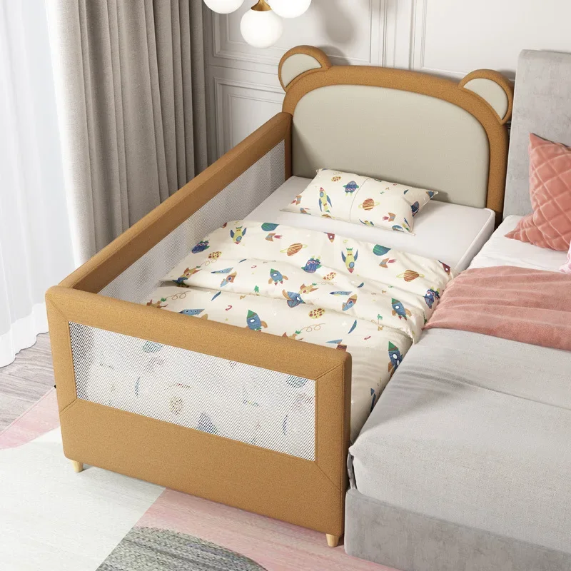 Children's furniture Baby splicing bed Solid wood with guardrail Children's bed Splicing bed