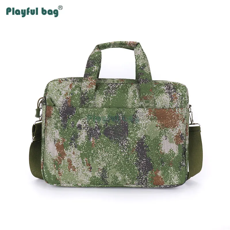 Camouflage Tote Bag Document Computer Bag Army Fan Messenger Bag High Quality Waterproof Oxford 900D AMB236