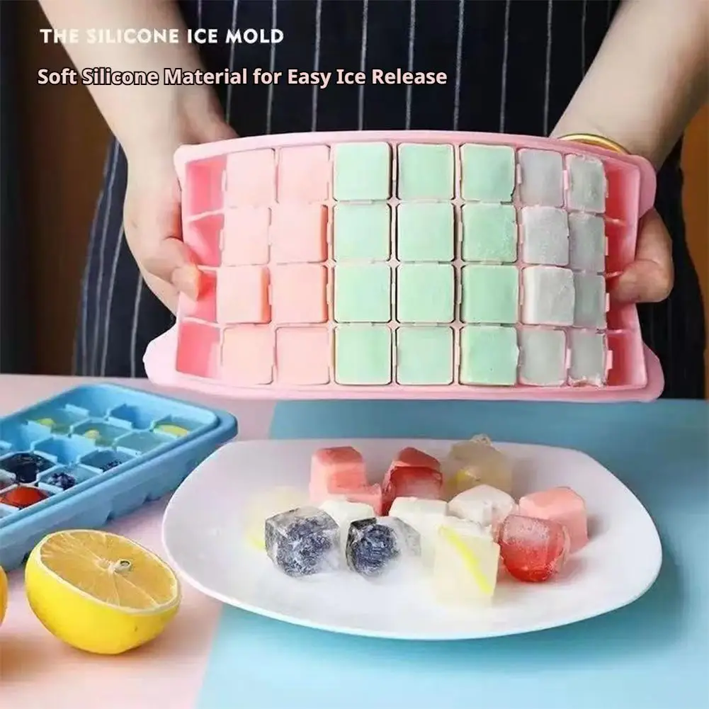Silicone Ice Cube Mold Reusable Square Ice Cube Molds for Home Bar Coffee Shop Ice Maker
