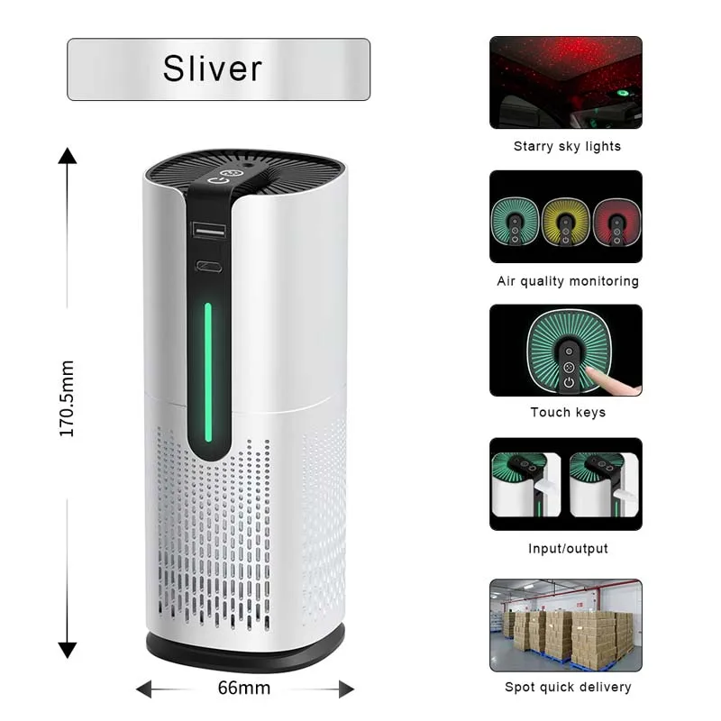 جهاز ترطيب الهواء المنزلي الذكي، أجهزة تنقية الهواء الصغيرة المحمولة للسيارة