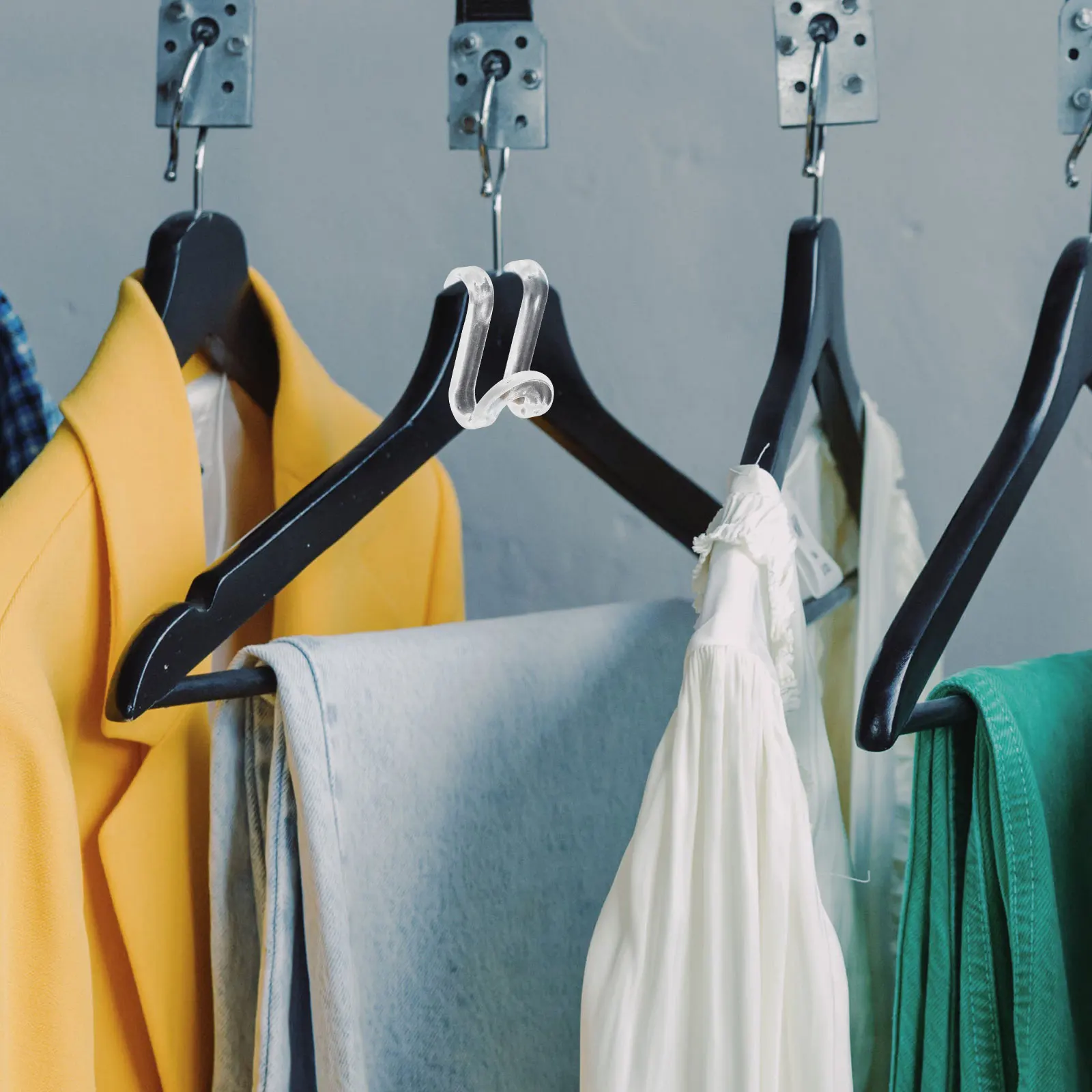 

60Pcs Space Saving Clothes Hanger Connector Hooks Transparent Closet Organizer Connecting Buckle Hook Hangers Connector Hooks