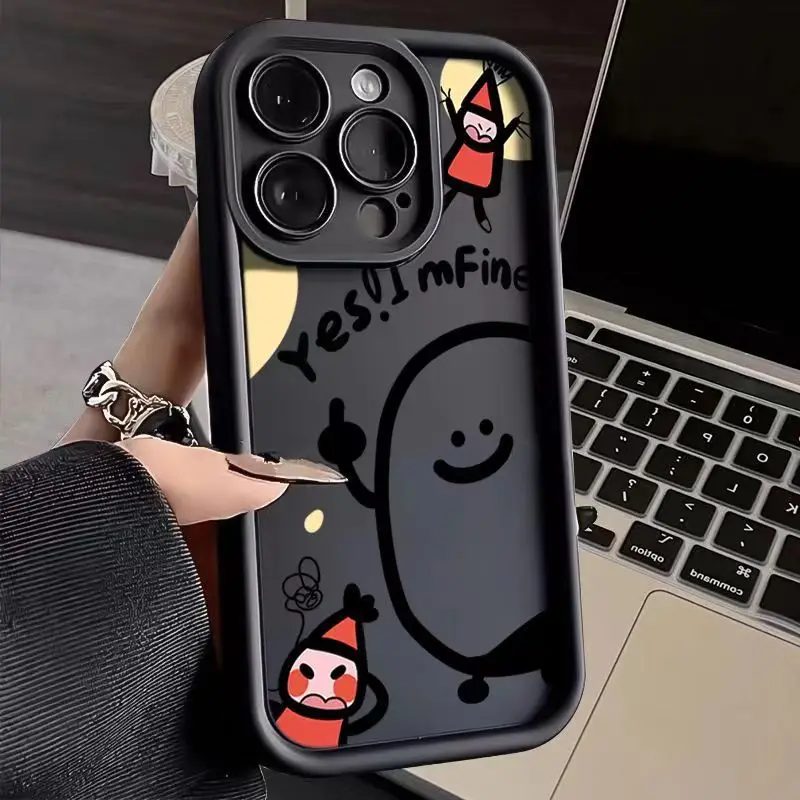 Yeah Im Fine New New Style Shockproof Phone Case For iPhone 15 Pro Max 14 Plus 13 12 11 XR X XS 8 7 Cover