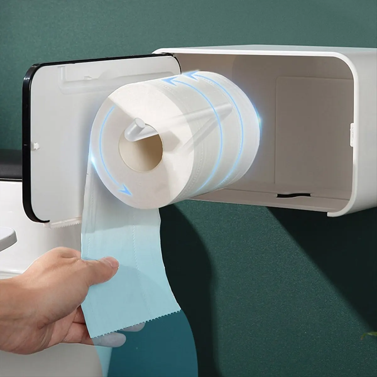 No Drill Wall-Mounted Toilet Holder, Waterproof Bathroom Tissue Organizer for Bath/Toilet,Space-Saving Rustproof Design