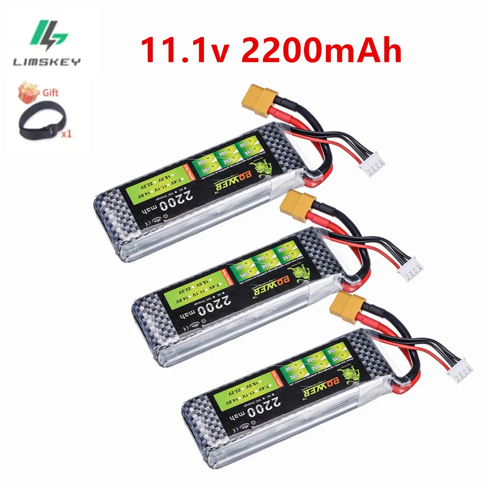 3s 11.1V 2200mAh 35C Lipo Battery for RC Car RC Boats RC Drone Battery spare Parts 3S LIPO 11.1 V 2200 mah with XT30 XT60 T Plug