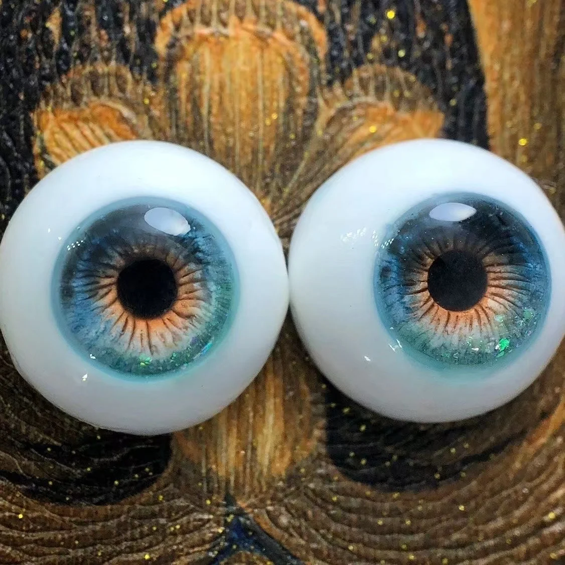 Sichere Augapfel 14 mm BJD Puppenaugen 1/3 echte Windpflastersaugen „fliegende Goldserie“-Augen