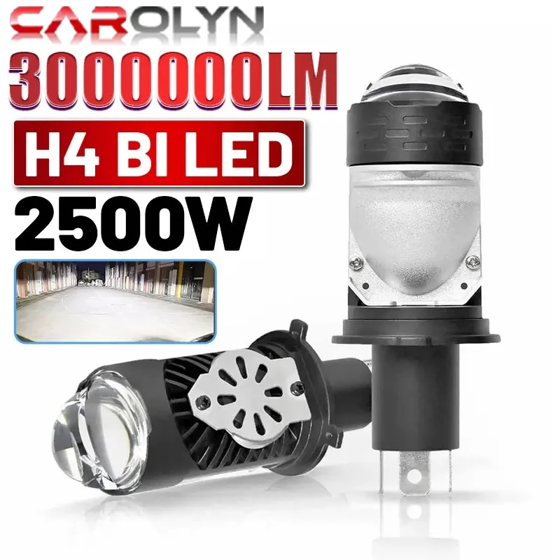 

CAROLYN H4/9003/HB2 LED Headlight Bulb Projector Mini Lens Canbus Super Bright LED 3000W 6000K Hi/Low Light for Car&Motorcycle