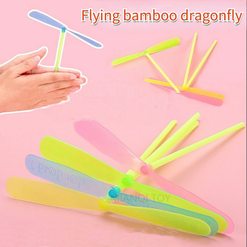 

Outdoor Toys Traditional Classic Nostalgic Novelty Plastic Bamboo Dragonfly Propeller Baby Children's Toy Flying Arrow Kids Game