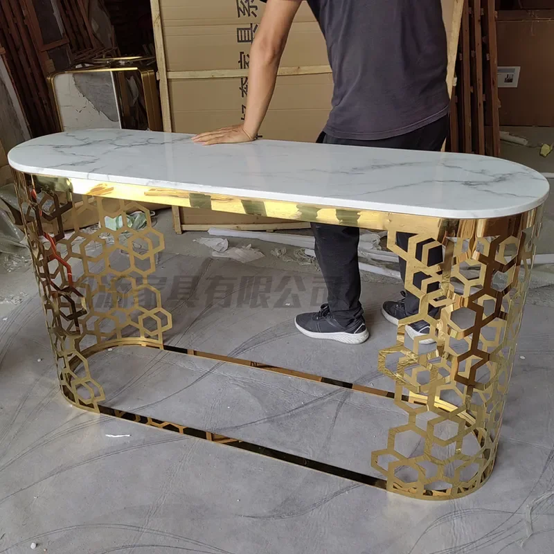 Light Luxury Marble Entrance Table for Hong Kong Style Aisle Wall Corridor Display Lobby Entrance Door Table