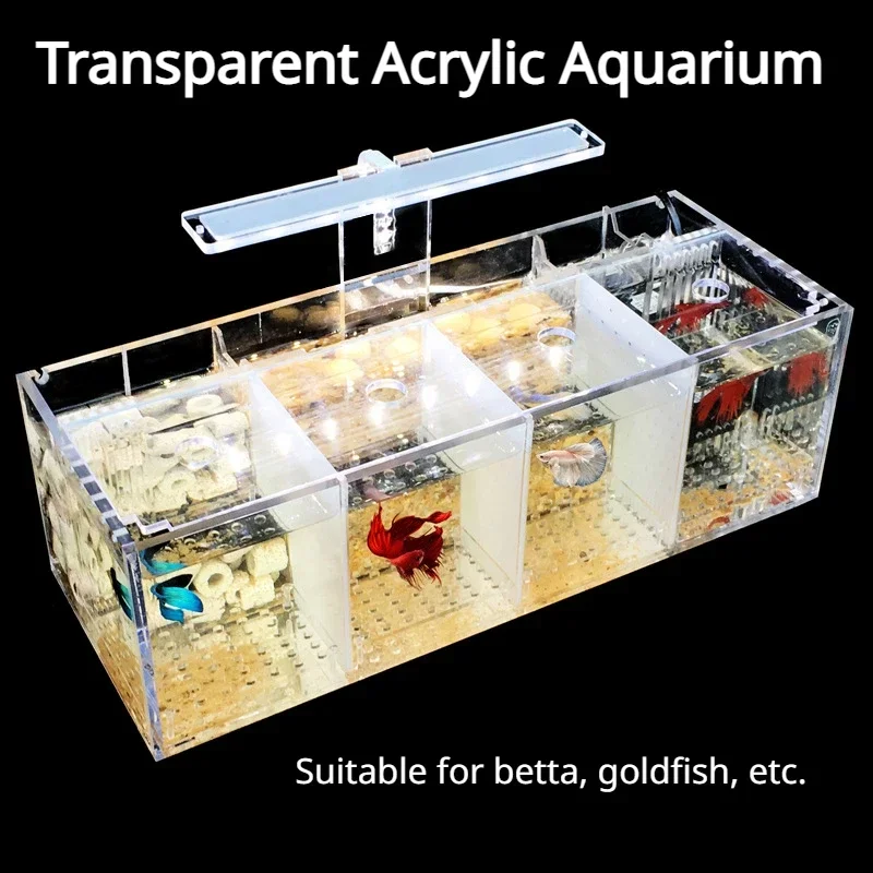 

Aquarium Acrylic Fish Tank Viewing Box Goldfish Breeding Isolation Fighting Fish Tank Small Fry Breeder Isolations Box Supplies