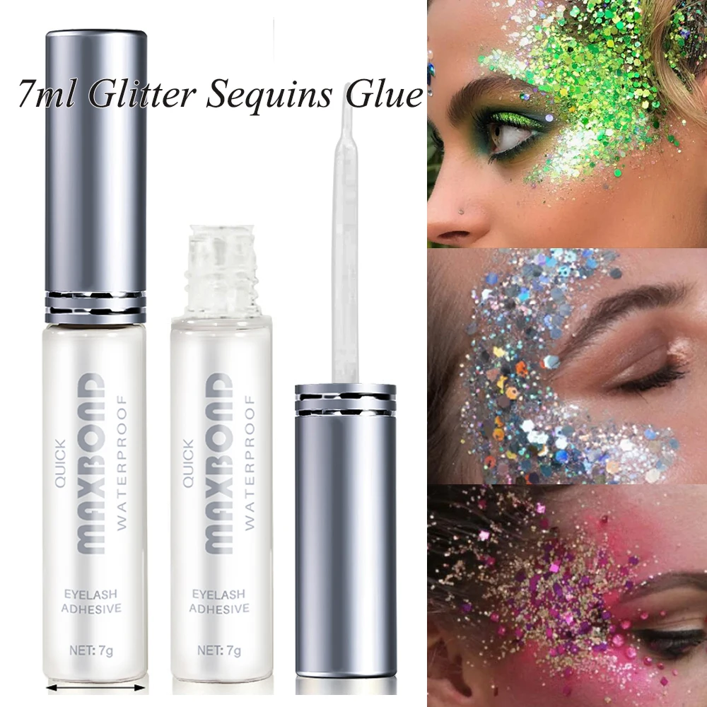 7 グラム/瓶プロフェッショナルグリッタースパンコール接着剤超強力クリアまつげ/シャイニーネイルフレーク接着剤 DIY フェイス/ボディメイク接着剤