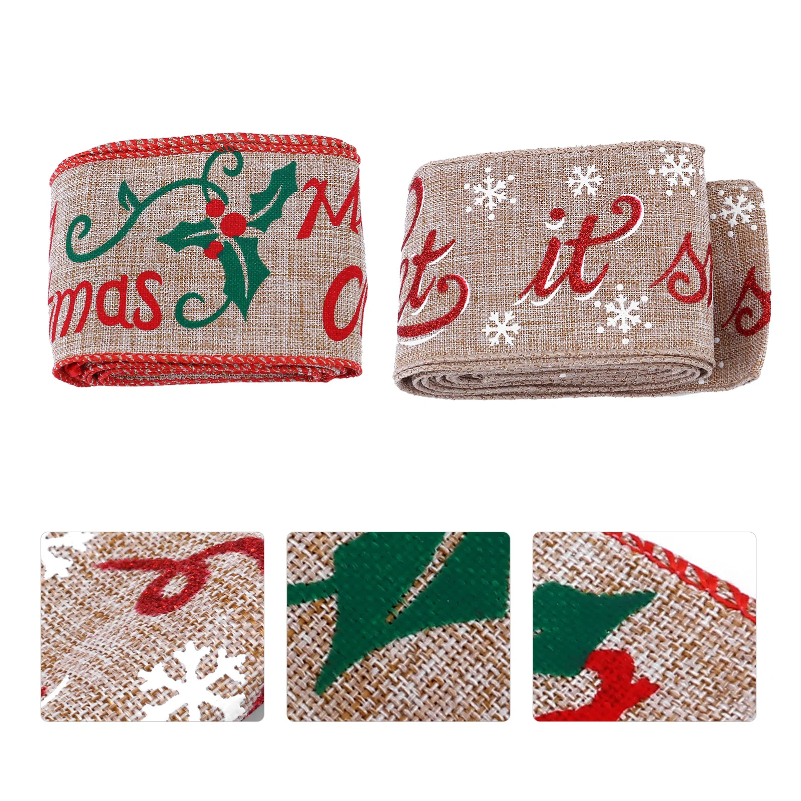 

2 шт. винтажные украшения для рождественской елки, лямки, проводная лента, шпагат, льняная рождественская упаковка