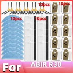 Parti di ricambio per l'aspirapolvere robot ABIR R30 Spazzola laterale Filtro Hepa Panno per mocio Sacchetto per la polvere Accessori Parti di ricambio