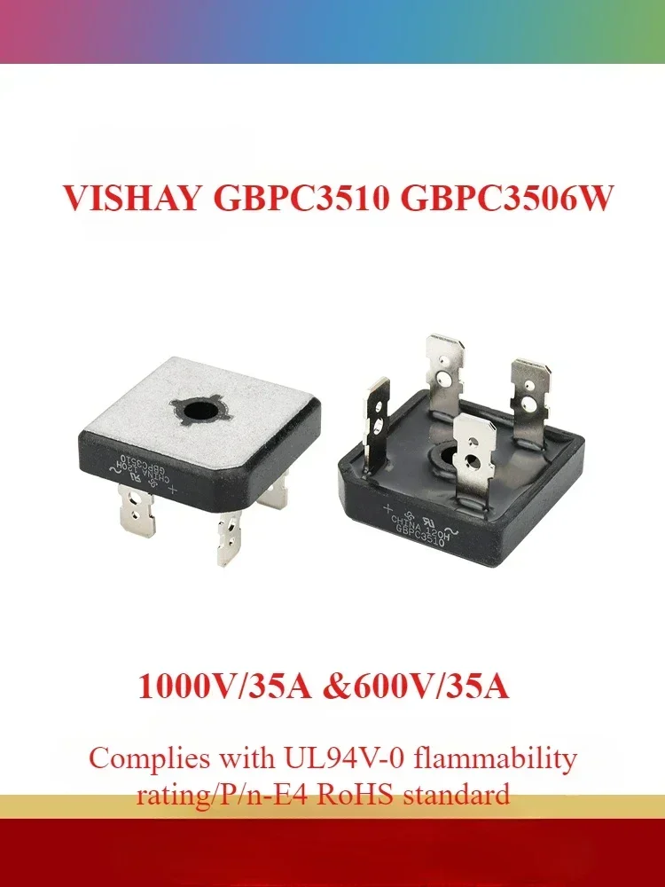 

Vishay 35A 600V 1000V high current post stage square rectifier GBPC3506W