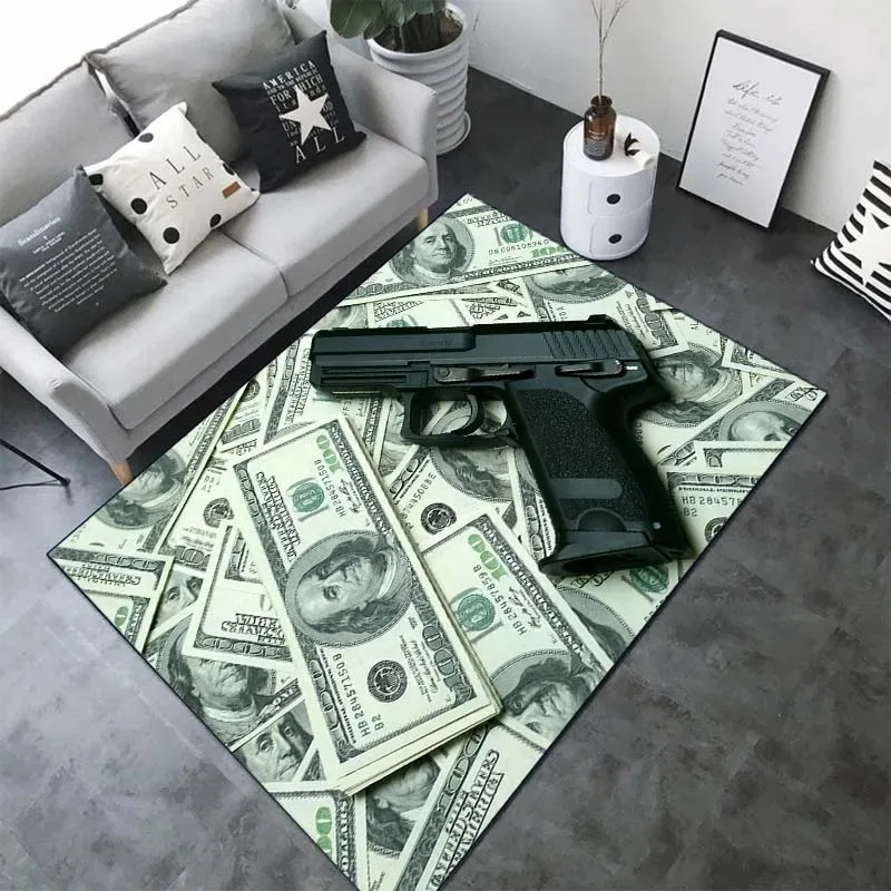 Pistol Pattern Bedroom Floor Mat Decoration Home Living Room Floor Mat