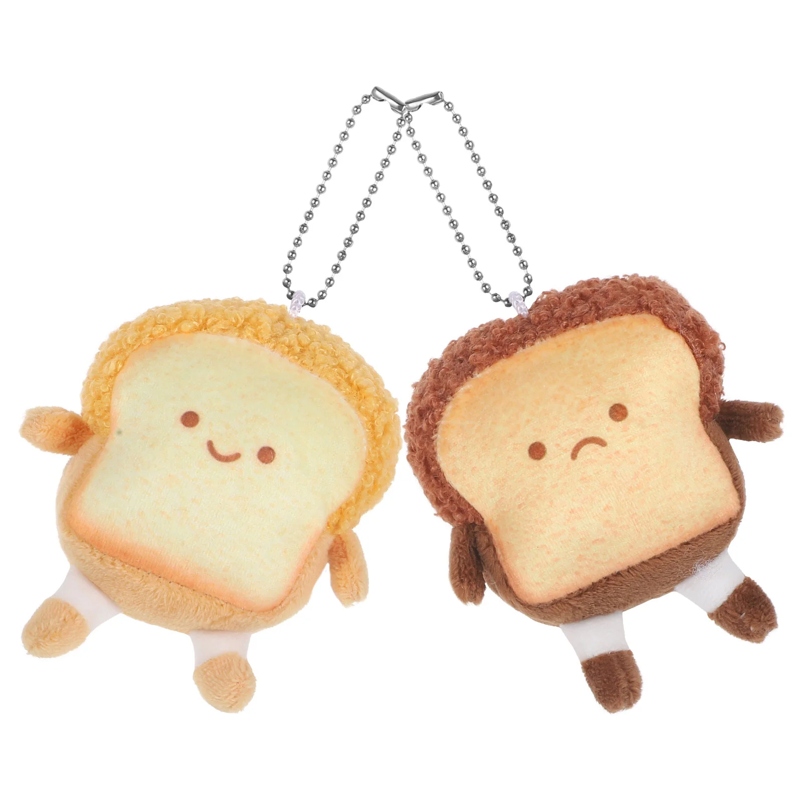 Mini Emotional Bread Pendants Backpack Key Chain Decor Plush Keychain Cute Toast Hanging Adornment Cartoon Stuffed Wallet