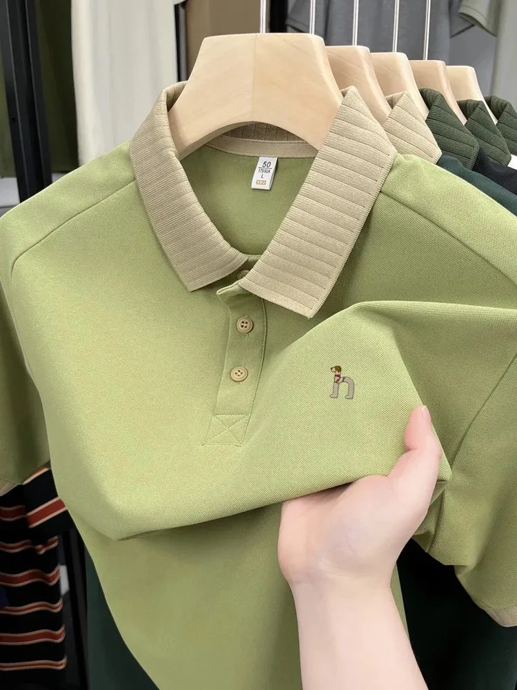 Luxury brand men's short sleeve polo shirt summer fashion hot selling original dog embroidery boutique top golf casual T-shirt image 4