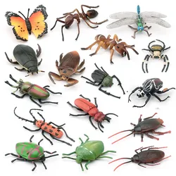 1 pz insetti simulati figure Mini Mantis cicala formiche Wasp Beetles PVC Figurine giocattolo educativo per bambini