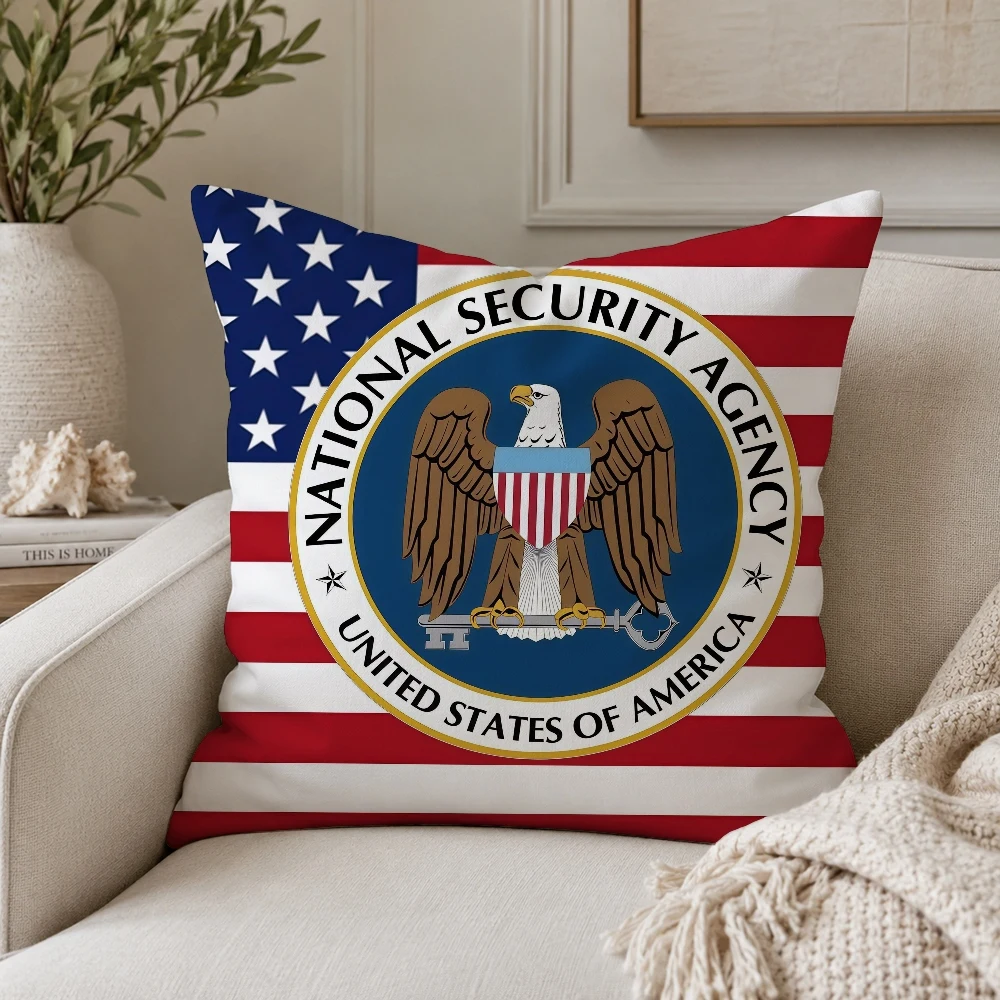 US NSA National Security Agency Pillow Case Plush Pillow Cases Home Decoration Pillow Cover for Sofa Bed Chair Living Room
