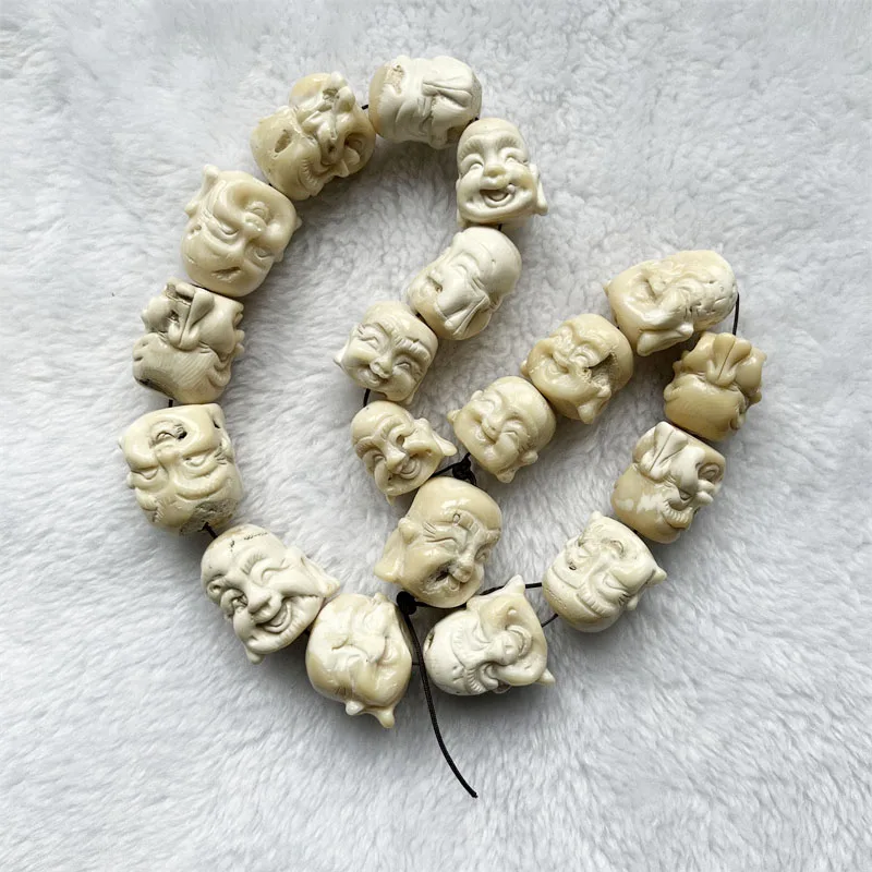 Raro Natural Caved Arhat Coral doble lado hecho a mano corte grande enorme cuentas de piedra sueltas para la fabricación de joyas diseño de piedras preciosas