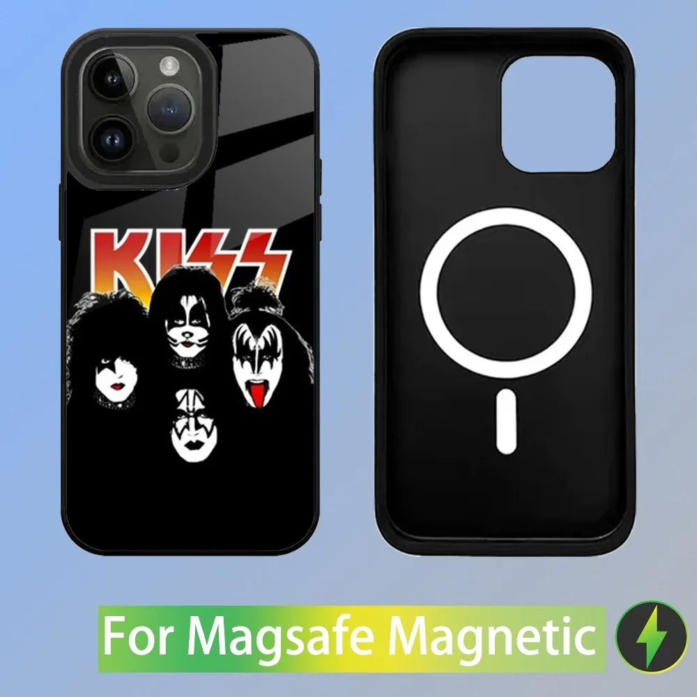 K-Kiss Rock Band Phone Case For iPhone 16,15,14,13,12,11,Plus,Pro,Max Mini Magsafe Magnetic Wireless Charging