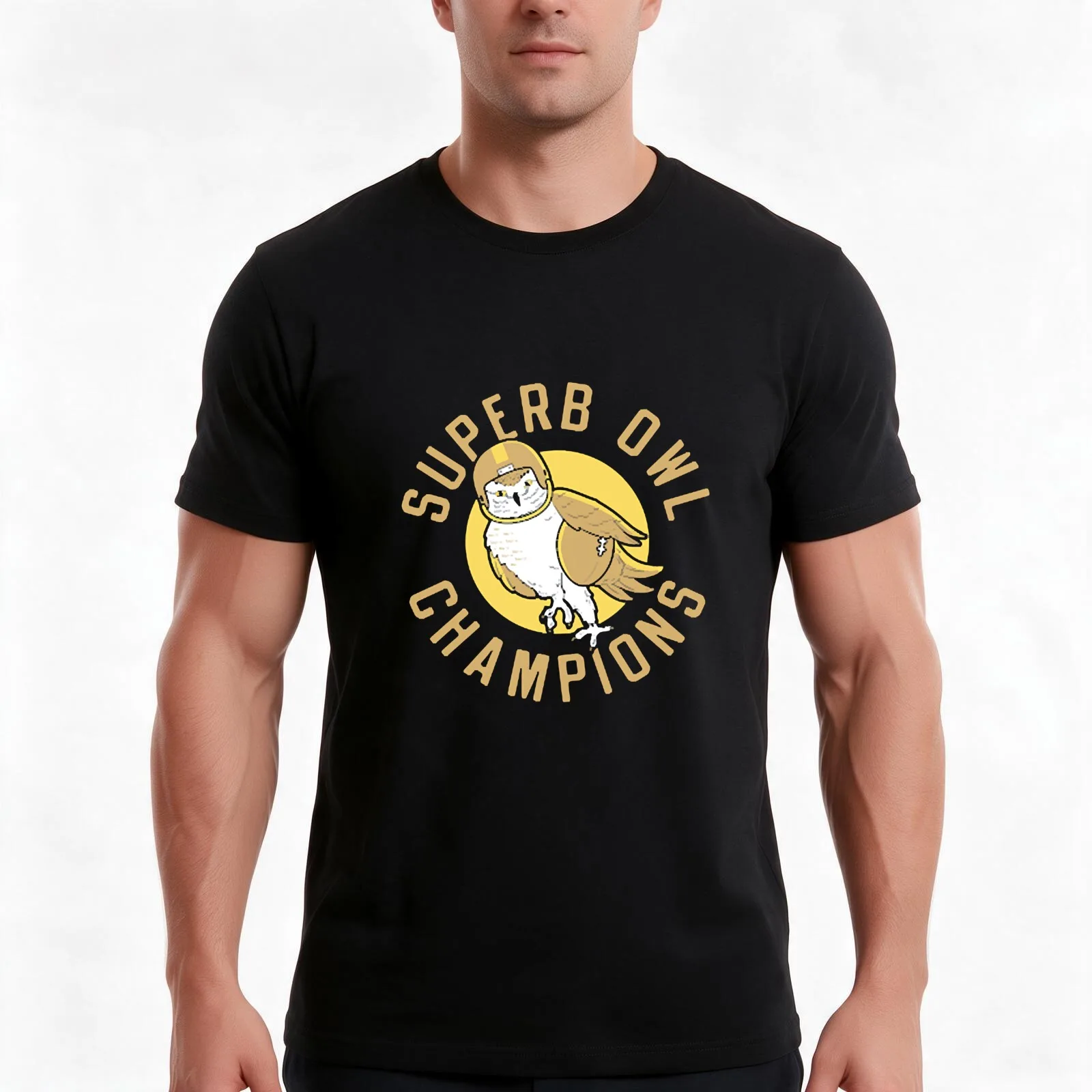 Superb Owl T-Shirt, Summer Casual Cotton Tee, Oversized Streetwear Tops, Vintage Graphic Print, Loose Fit Short Sleeve