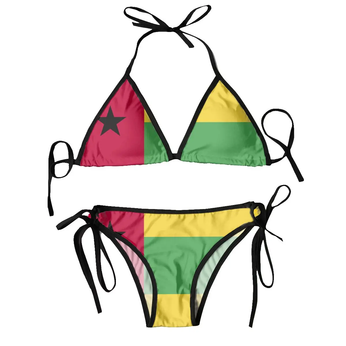 

Womens Swimwear Two Piece Vacation Outfits 2024 Bikinis Sets Guinea-Bissau Flag