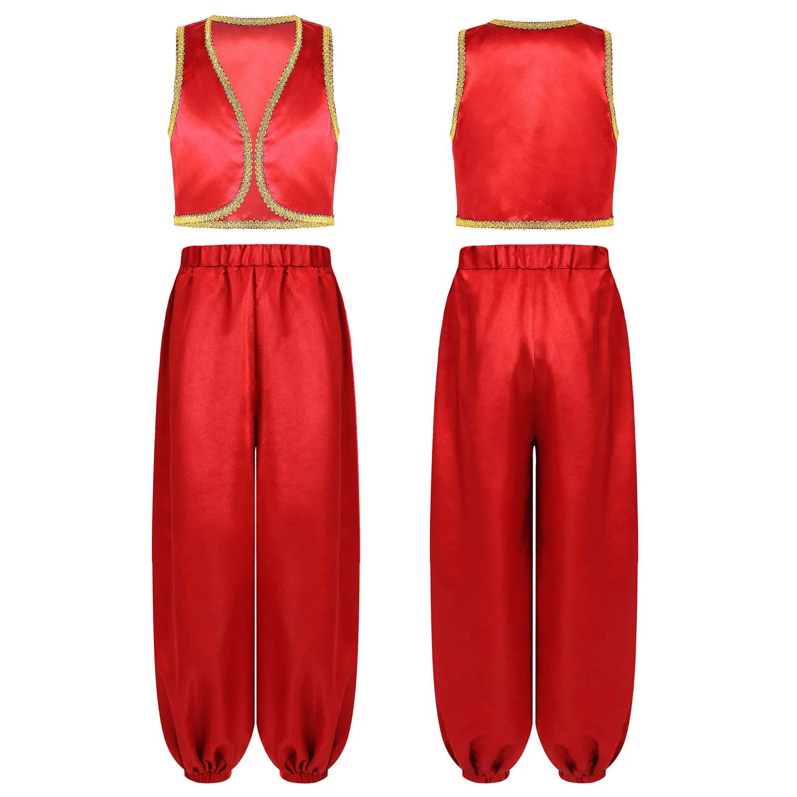 الأولاد تأثيري العصور الوسطى الأمير العربي زي الزي سترة مع الساتان البنطلونات السراويل موضوع حفلة لعب الأدوار زي الهالوين