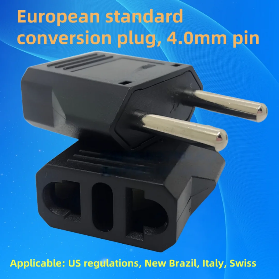 

European type conversion plug and socket, 4.0-pin, can be inserted into American standard, new Brazilian, Italian and Swiss sock