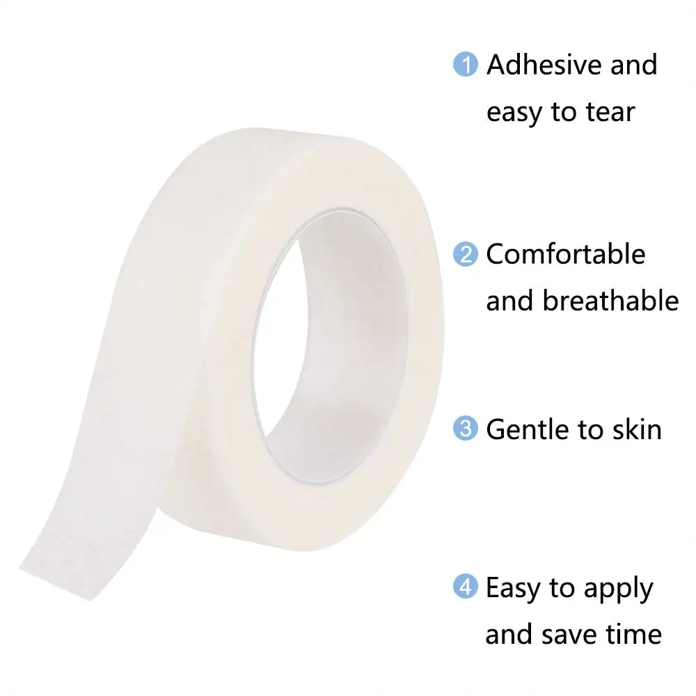 5 pces/10 pces fitas de papel médico respirável extensão dos cílios fiapos fita branca olho cílios postiços remendo pálpebra adesivo