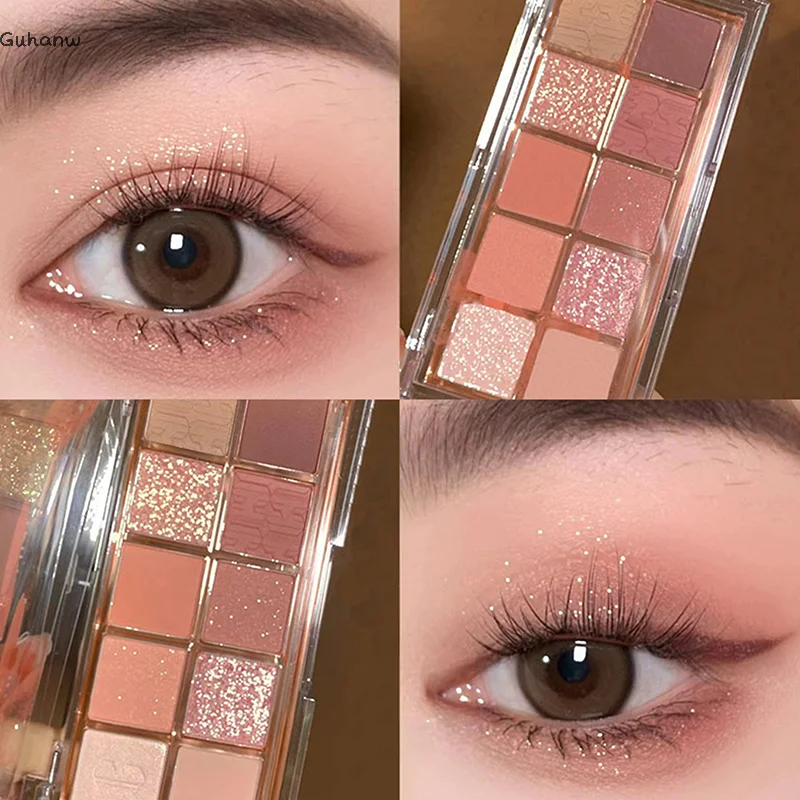 

【WHB43】DIKALU Low Saturation 10 Colors Eyeshadow Palette Nude Shimmer Pearly Matte Earth Color Shiny Powder Eye Shadow Pigments