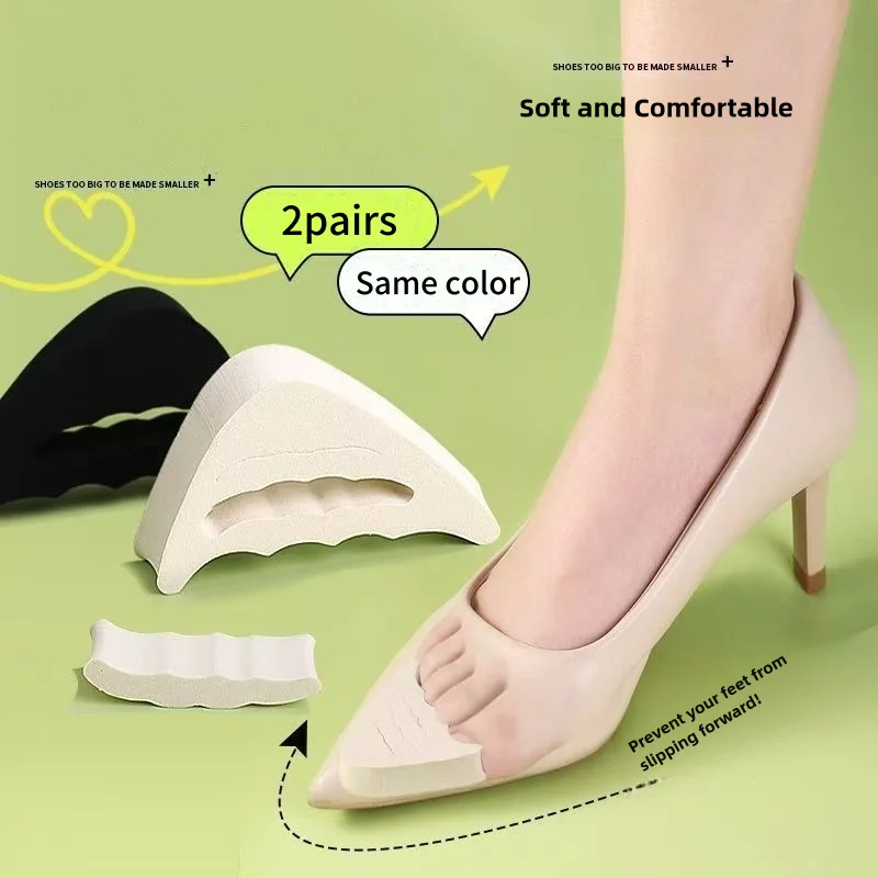 

2 Pairs Adjustable Insoles Forefoot Insert Designed For Make Shoes From Big To Be Smaller,Soft Comfortable Insoles