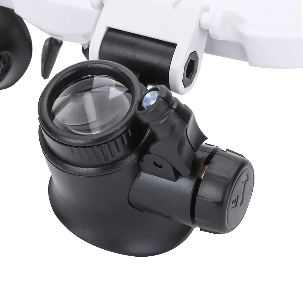 LED Lights Glasses Magnifier 8x 15x 23x Head Mount Magnifying Glass Dual-Lens Eye Loupe Magnifier for Electronics Watch Repair