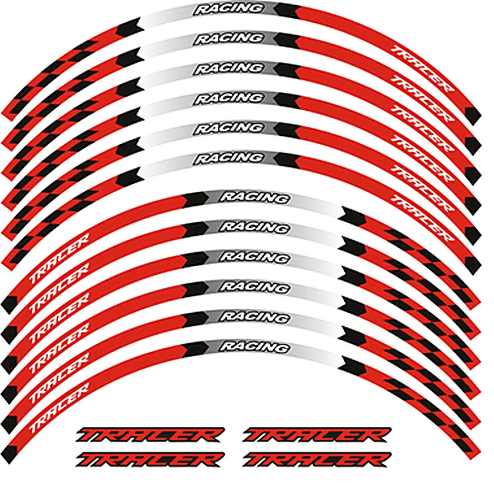 Pegatinas para cubo de ruedas de 17 pulgadas, accesorios para motocicleta, calcomanías reflectantes, rayas para YAMAHA TRACER / 9 / TRACER 900
