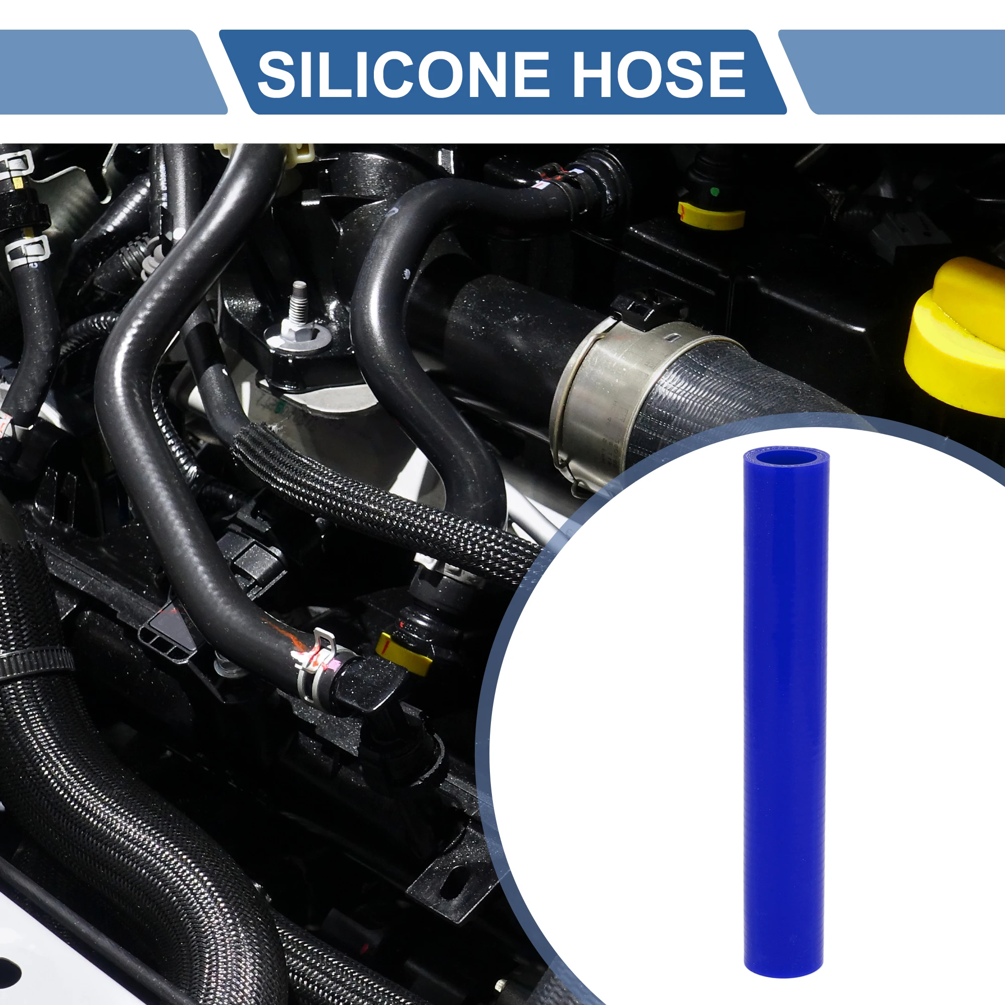 UXCELL 1 Pcs 22mm-51mm ID 200mm Length 0 Degree 4mm Thicknesses Blue Car Silicone Hose Coolant Hose Universal Various Sizes