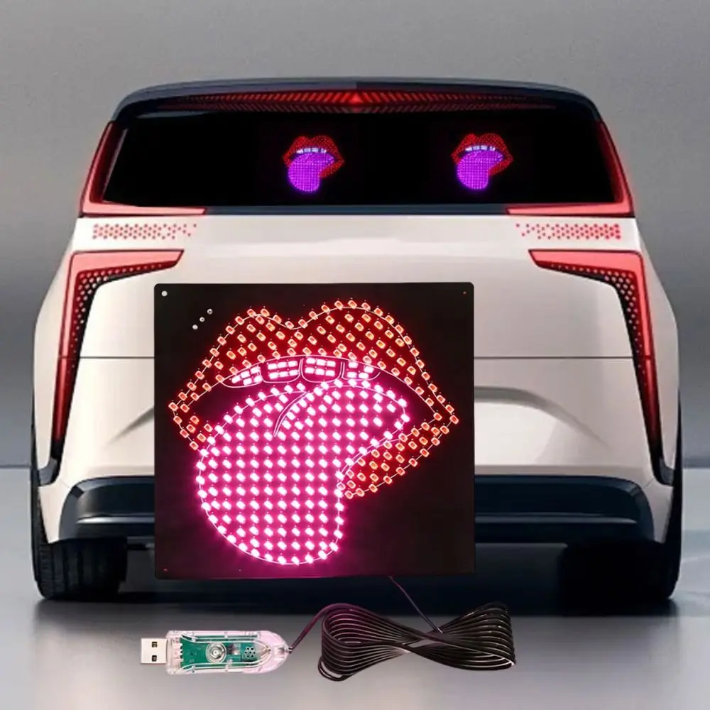 Dynamic Car LED Decorative Lights Self-adhesive Creative Car Window Ambient Light Night Driving Safety Universal