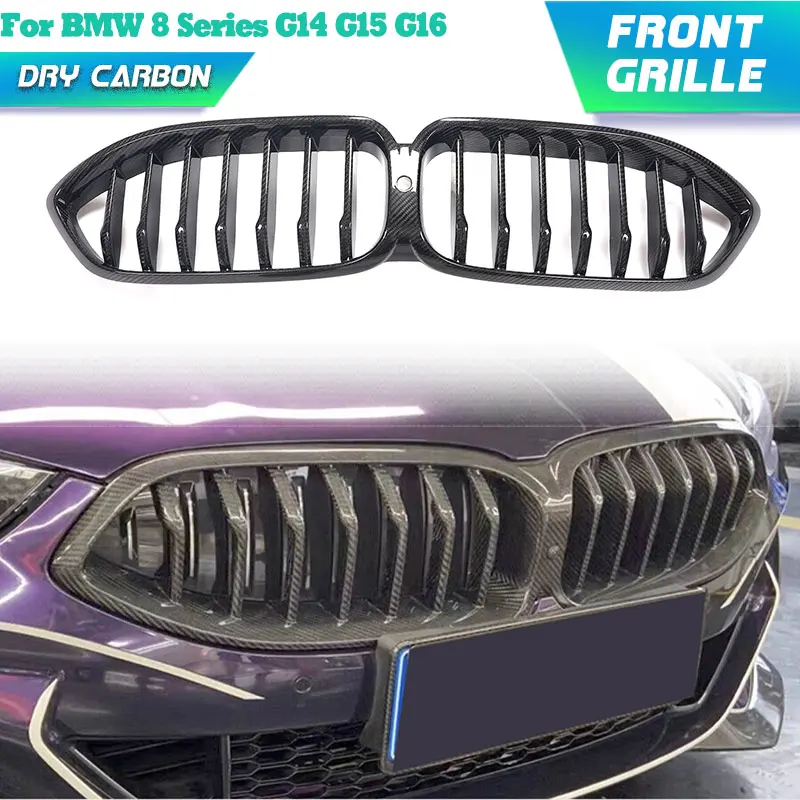 

Prepreg Dry Carbon Car Front Bumper Grill for BMW 8 Series G14 G15 G16 840i 2018-2022 Replacement Racing Grille Front Grills