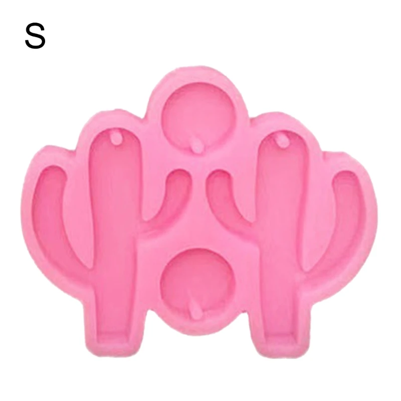 Earring Pendants Silicone Mold DIY Cactus Shaped Keychain Molds Epoxy Resin Casting Mold Jewelry Making Tool Home Decors R3MC