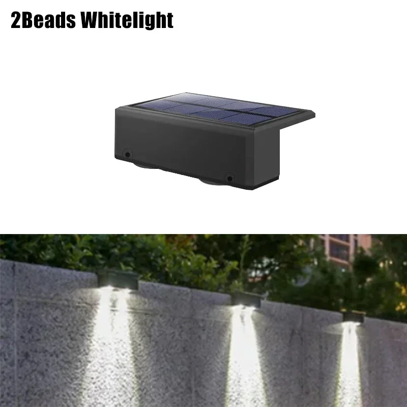 VENUSWING 1/2/6 Stück Solar-Wandleuchte für den Außenbereich, wasserdichte Zaunlampe, ultrastarke Strahlerbeleuchtung für Gartenzaun oder Außenwand 4