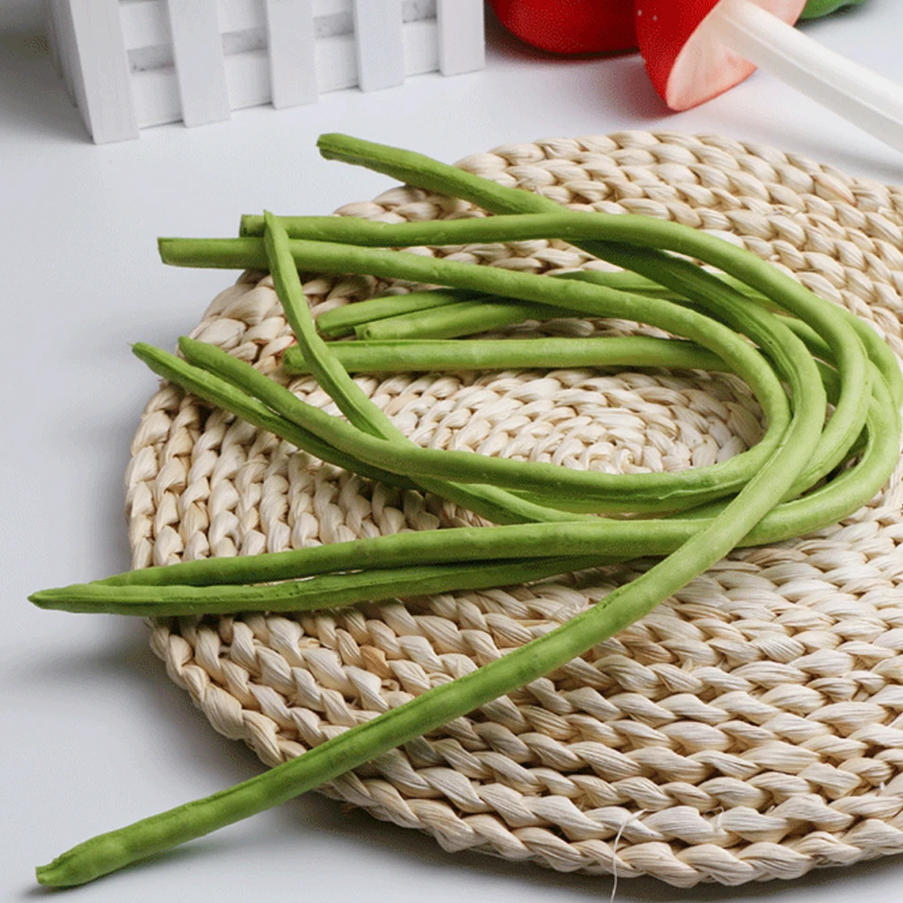 

6 Pcs Simulated Long Beans Food Fake Vegetables Simulation Bread Miniature Realistic Decor Artificial Foods Pu