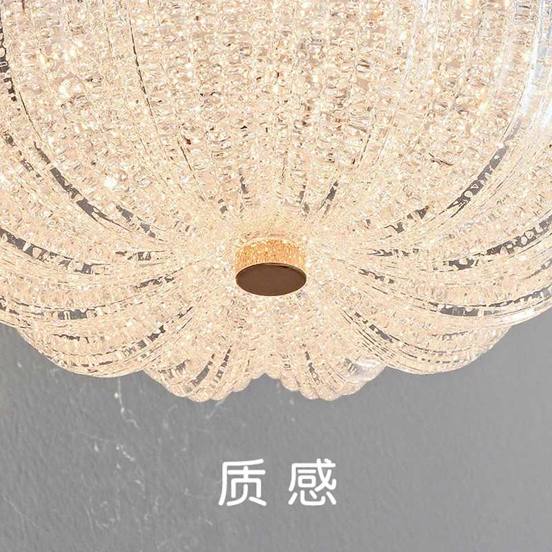 مصباح جداري على شكل يقطين بجانب السرير وغرفة النوم، ضوء الرياح الكريمي الفرنسي، غرفة المعيشة الفاخرة، خلفية الجدار، مصمم رئيسي